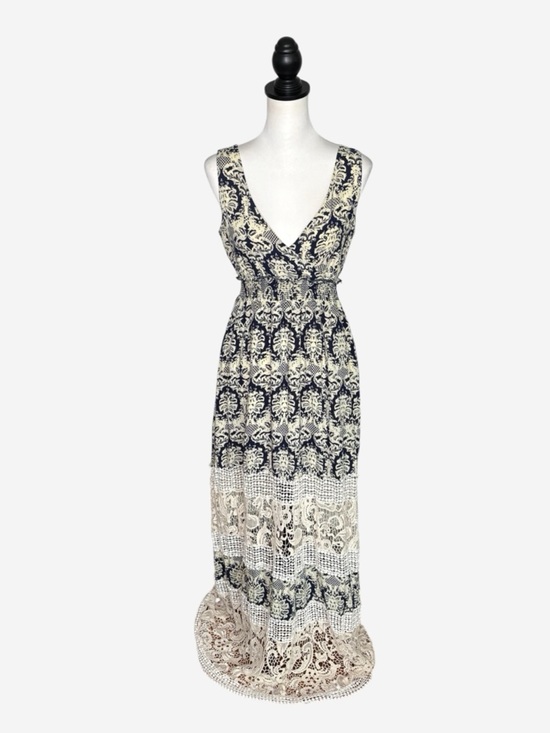 Sunday in Brooklyn Dresses & Skirts - Anthropologie Sunday in Brooklyn Blue & Cream Lace Boho Maxi Dress • Small
